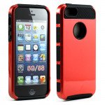 Wholesale iPhone 5S 5 Slim Armor Hybrid Case (Red Black)